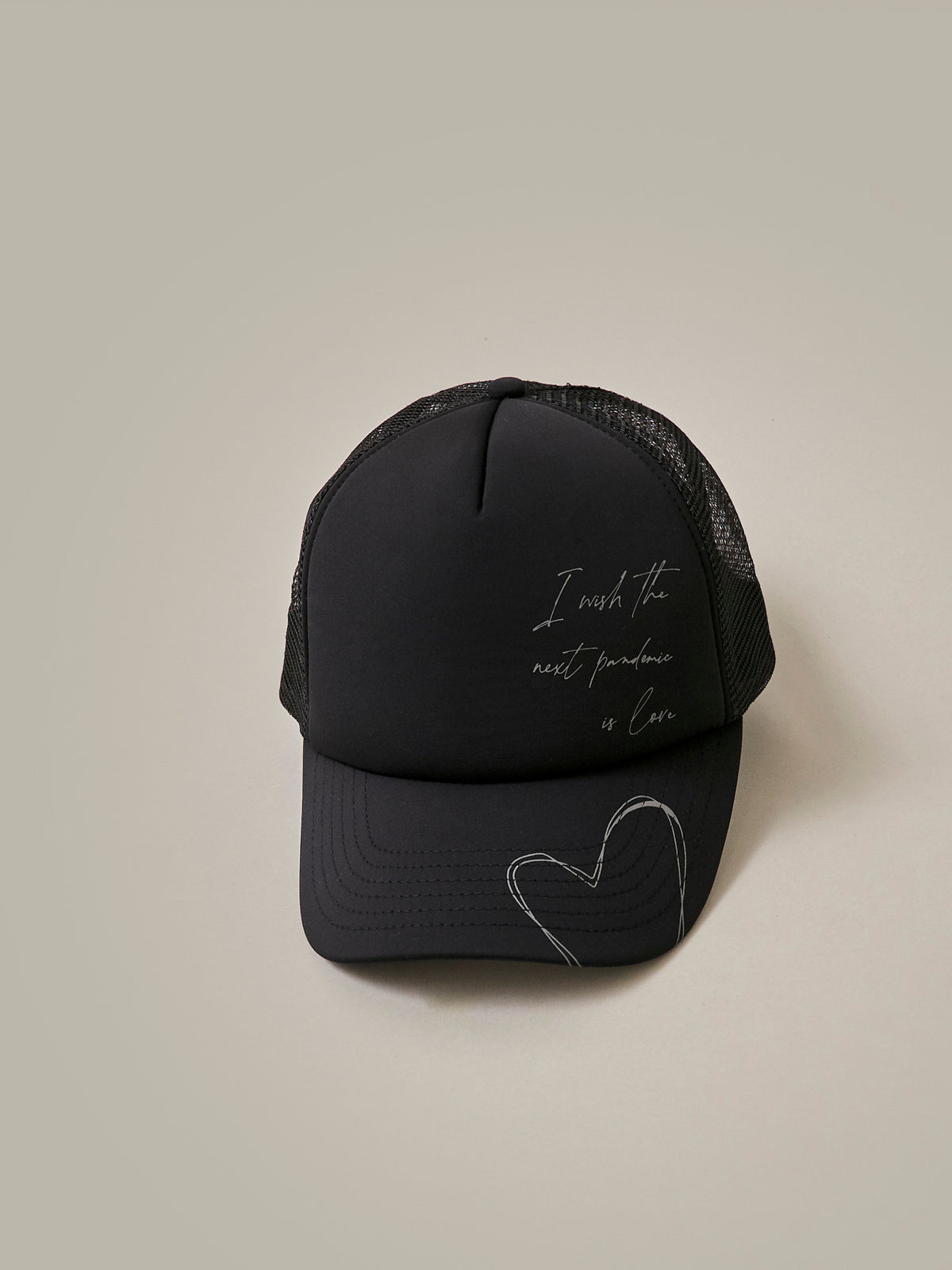 "I Wish The Next Pandemic Is Love" Carbon Black Trucker Cap/ LMTD edition