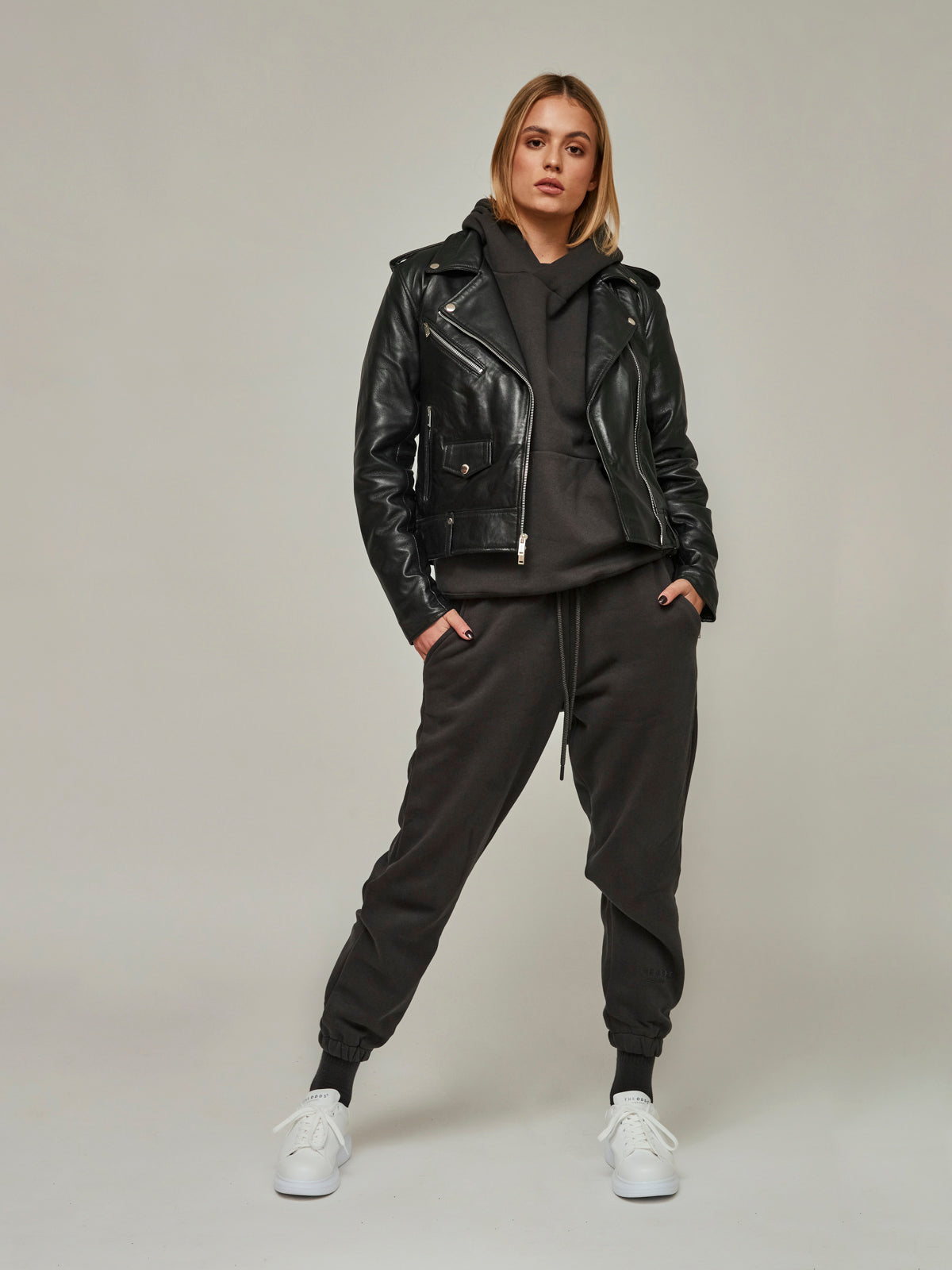 Carbon Matte Leather Jacket Women/ LMTD Edition