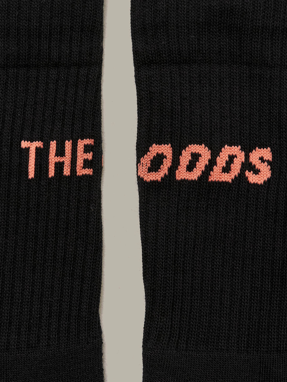 Black Rear Logo Crew Socks With Odd Orange Logo/ alphabet